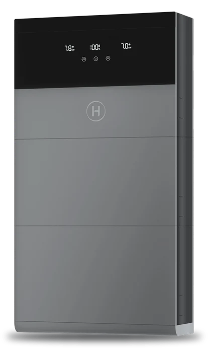 Hoymiles HiOne -energiavarasto, jossa invertteri ja kaksi akkumoduulia päällekkäin